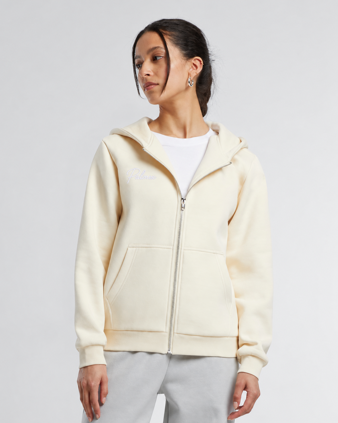 Ladies Fluffy Zip Hoodie